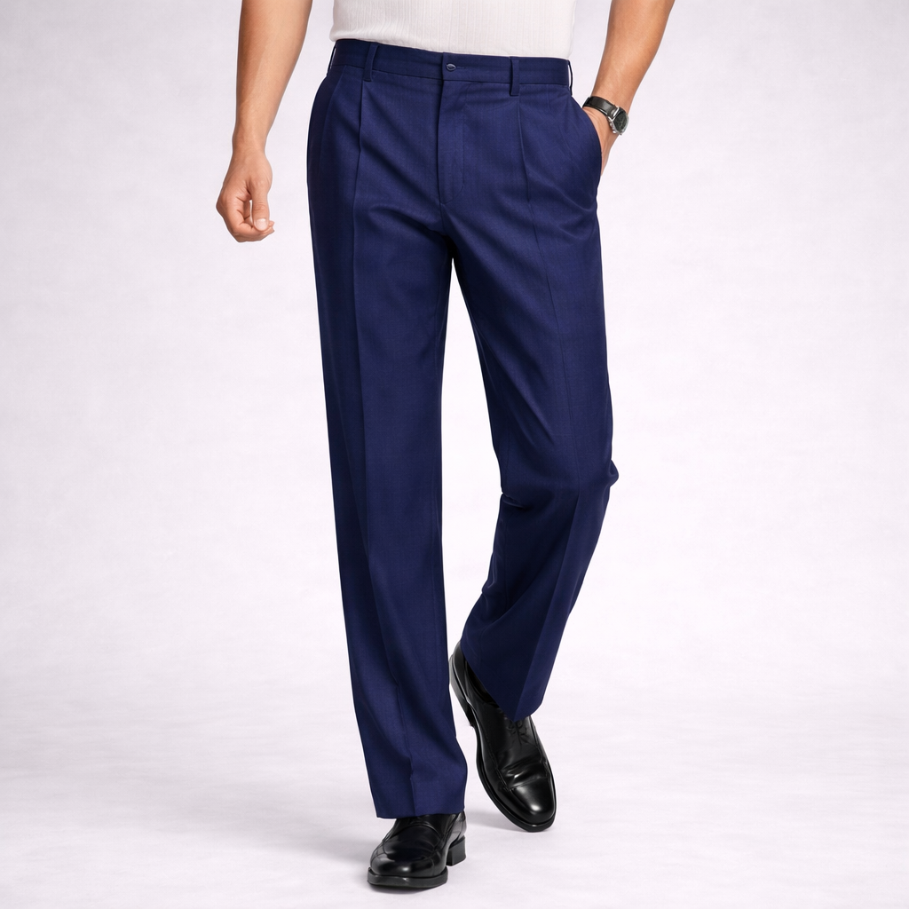 Pantalones de pinzas de pierna ancha para hombre