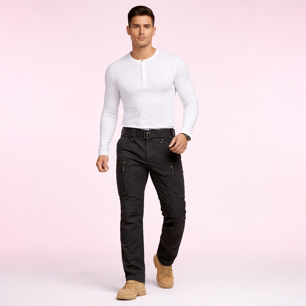 Pantalones cargo de diseño contemporáneo con múltiples bolsillos