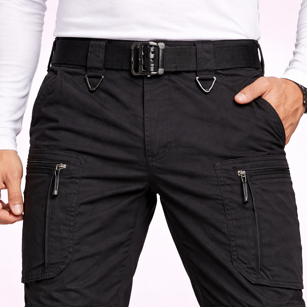Pantalones cargo de diseño contemporáneo con múltiples bolsillos