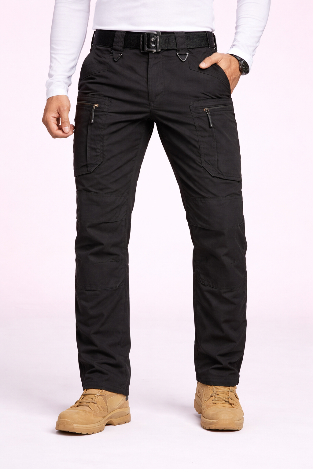 Pantalones cargo de diseño contemporáneo con múltiples bolsillos