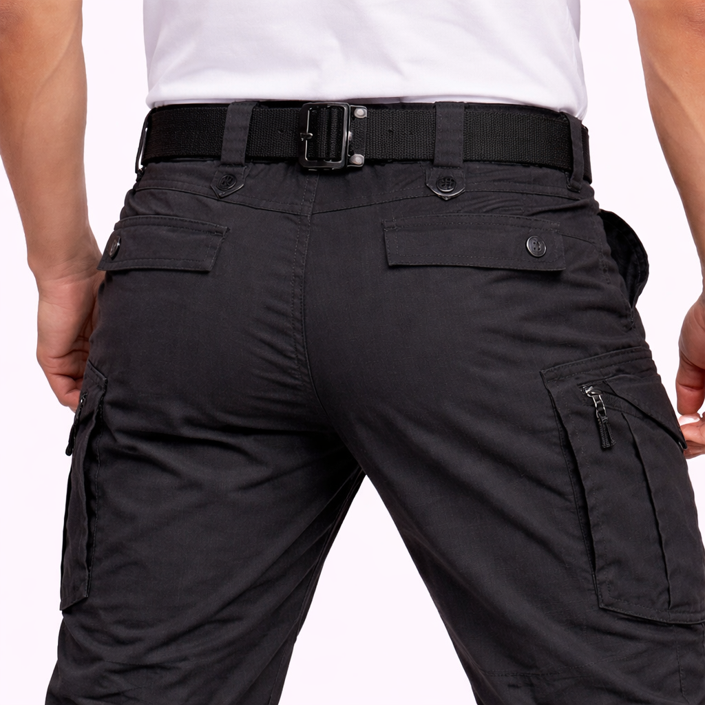 Pantalones cargo de diseño contemporáneo con múltiples bolsillos