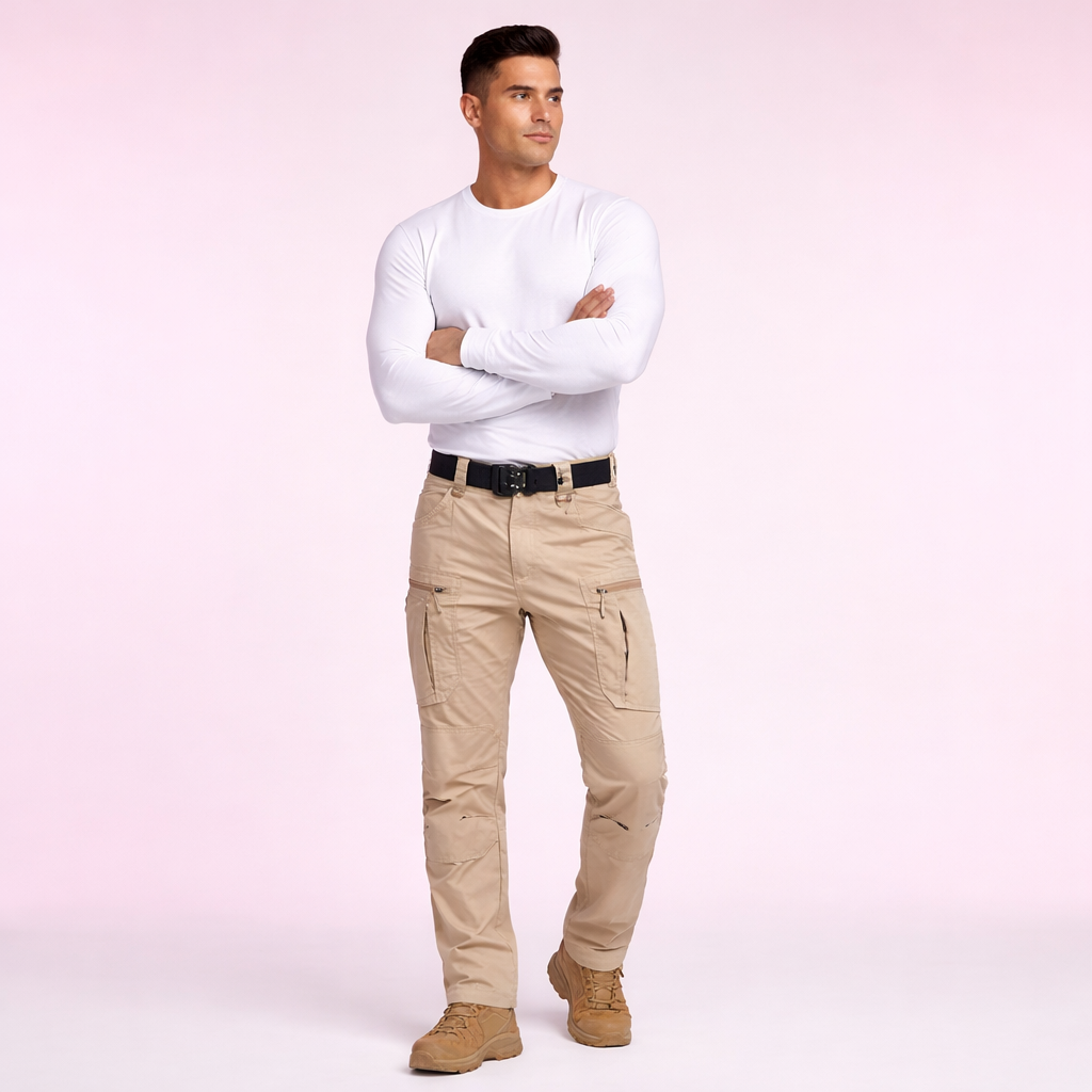 Pantalones cargo de diseño contemporáneo con múltiples bolsillos