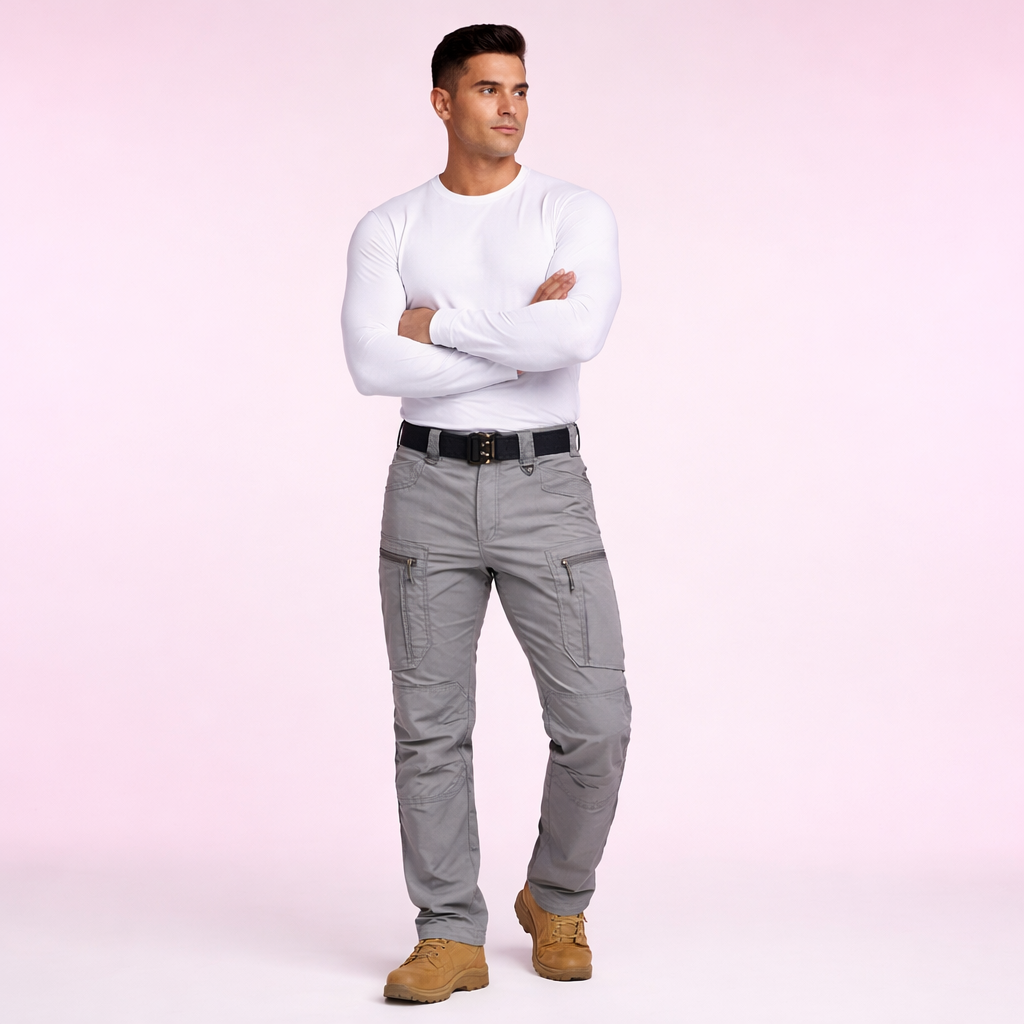 Pantalones cargo de diseño contemporáneo con múltiples bolsillos