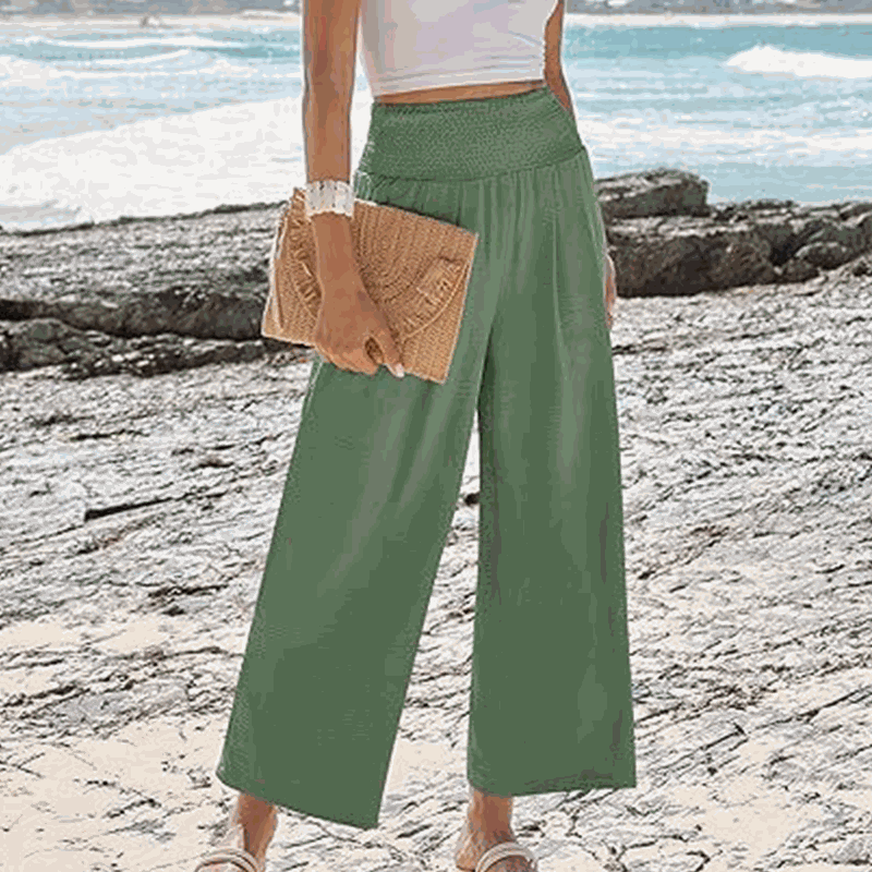 Pantalones cropped de cintura alta